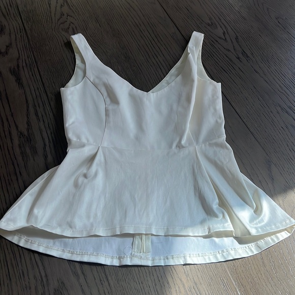 Cream peplum asos petite top size us 1 uk 4 - Picture 1 of 4